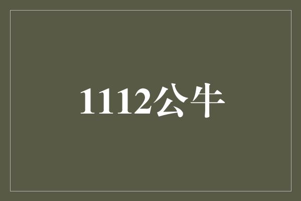 公牛队！1112公牛 勇往直前，永不放弃的冠军之路