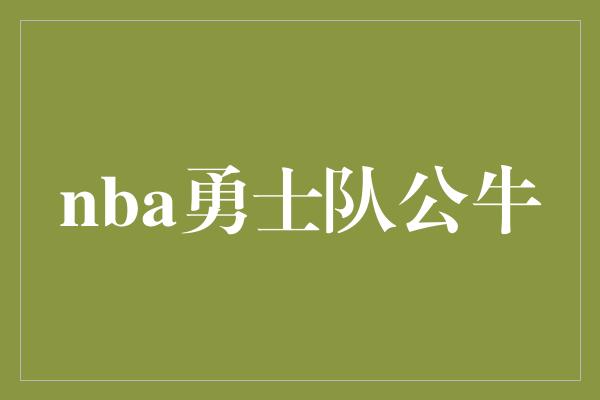 公牛队！NBA勇士队对战公牛，双雄会师谁能夺冠？