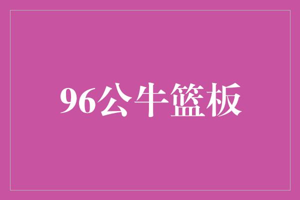 公牛队！无畏力量！96公牛篮板刷新纪录