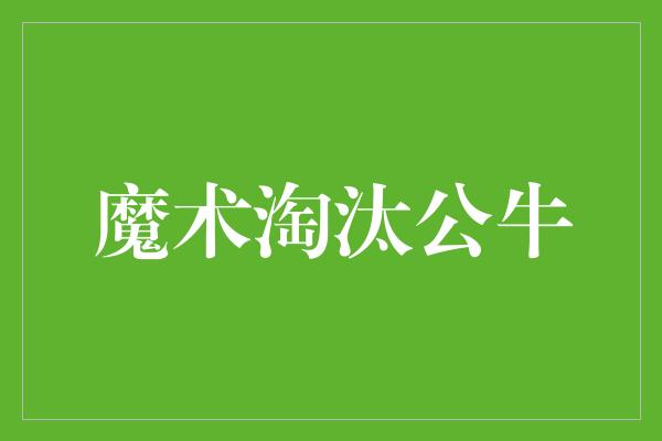 公牛队！魔术淘汰公牛，决战之夜的惊心一幕