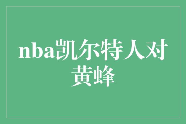 斗志！凯尔特人与黄蜂的对决 荣耀与激情的碰撞