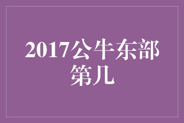 2017公牛东部第几