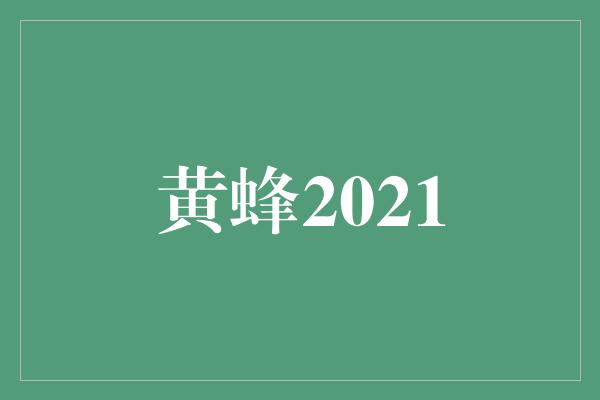 潜力！黄蜂2021 勇往直前，展翅飞翔