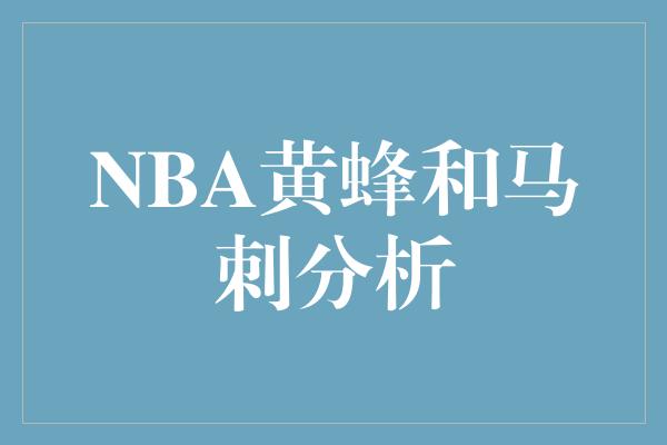 NBA黄蜂和马刺分析