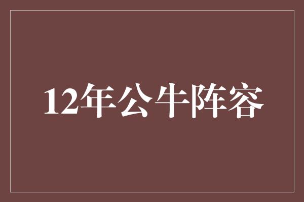 公牛队！12年公牛阵容 传奇舞台上的无畏之师