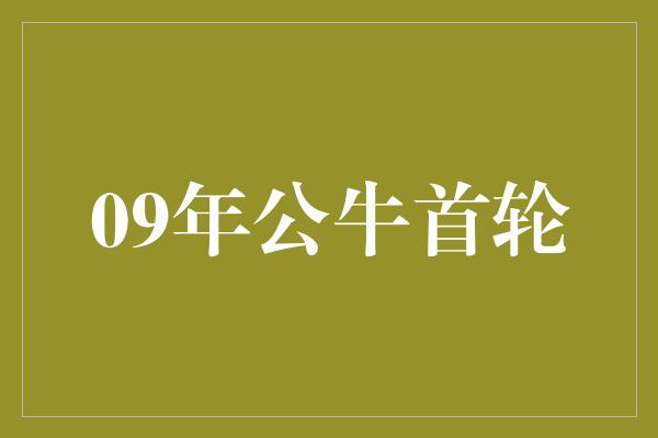 公牛队！重温辉煌时刻——回顾2009年公牛首轮比赛