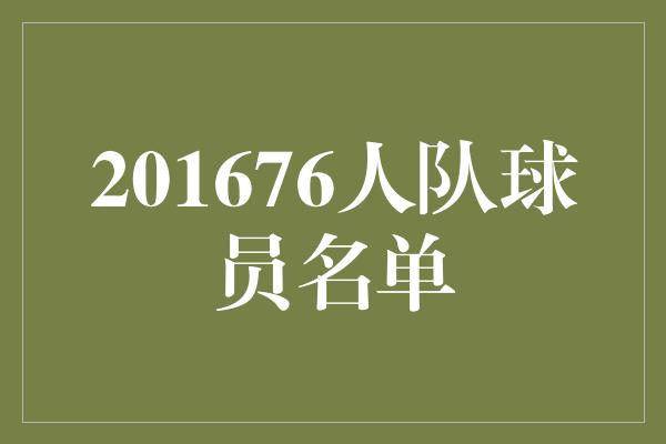 潜力！热爱篮球，向前冲！201676人队球员名单揭晓