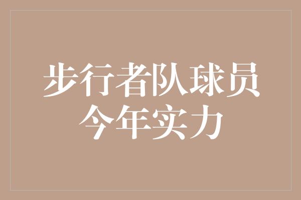 步行者队球员今年实力