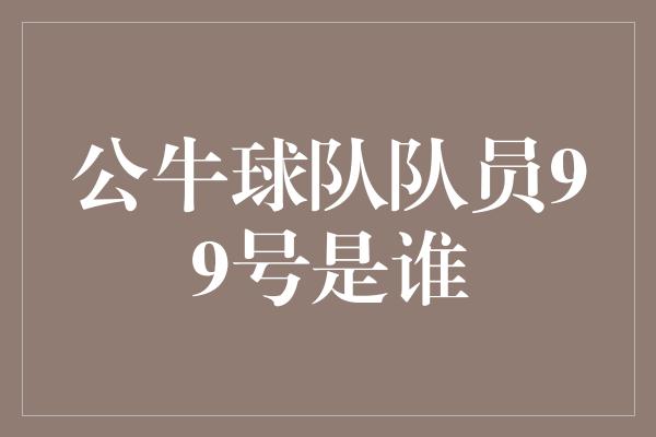 公牛队！公牛球队99号 传奇之路的继承者