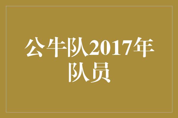 公牛队！公牛队2017年队员 青春激荡，冠军之路不可阻挡！