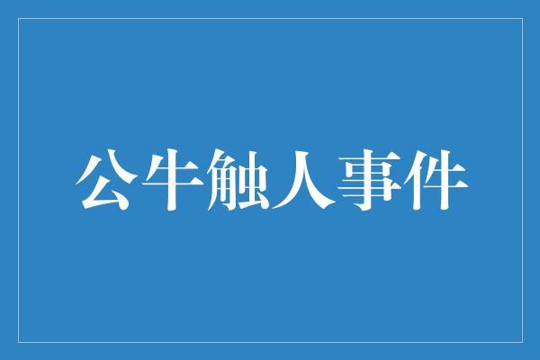 的关系！公牛触人事件 探寻人与自然和谐共生的道路