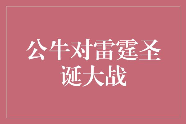 公牛对雷霆圣诞大战