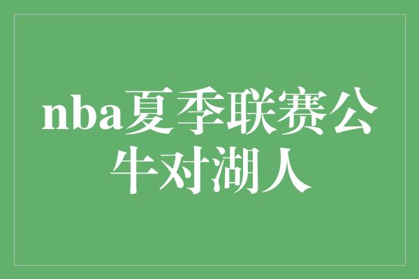 夏季！激情碰撞！NBA夏季联赛公牛对湖人，球场上的华丽风光！