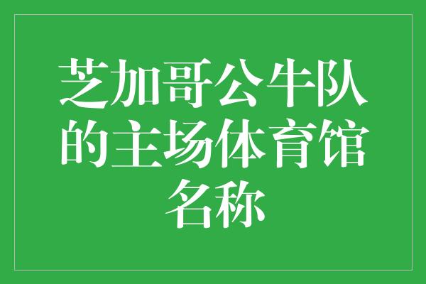 公牛队！雄姿英发，众望所归——芝加哥公牛队主场体育馆揭秘