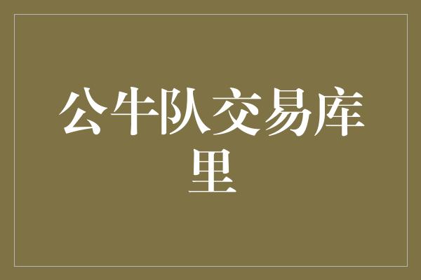 公牛队！公牛队交易库里 重建路上的勇敢一步