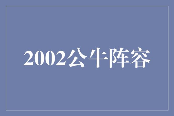 公牛队！重返辉煌 回顾2002年公牛队阵容