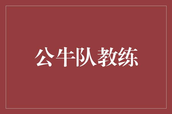 公牛队！公牛队教练 引领勇往直前的篮球导航者