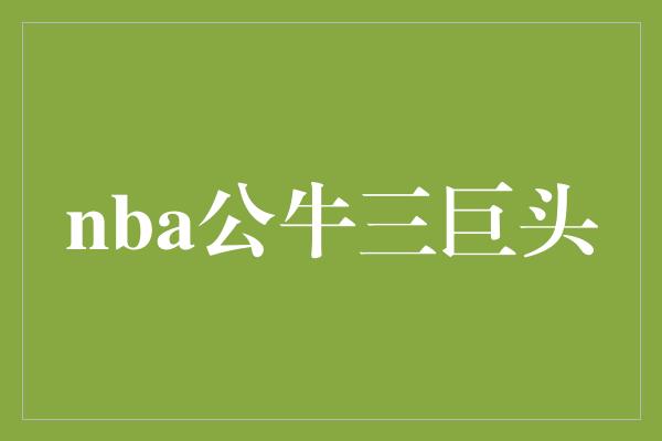 公牛队！重返辉煌！NBA公牛三巨头再度崛起