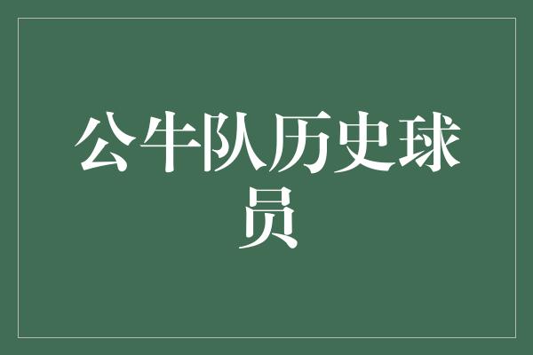 公牛队！闪耀历史舞台的公牛传奇——回顾公牛队历史球员