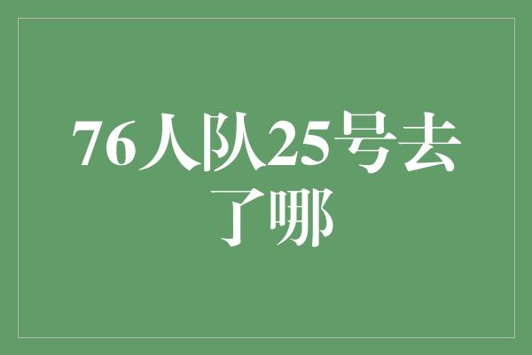 欣赏！76人队25号队员们的精彩之行