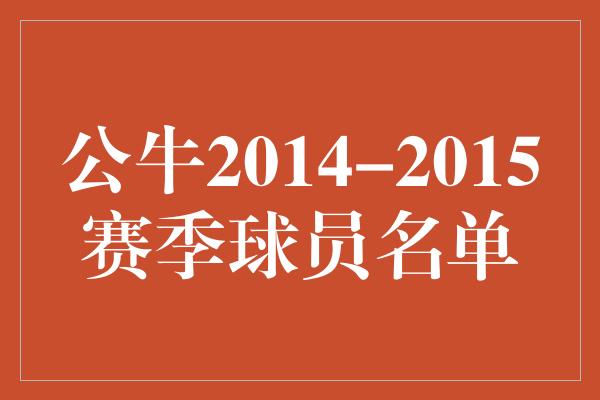 公牛2014-2015赛季球员名单