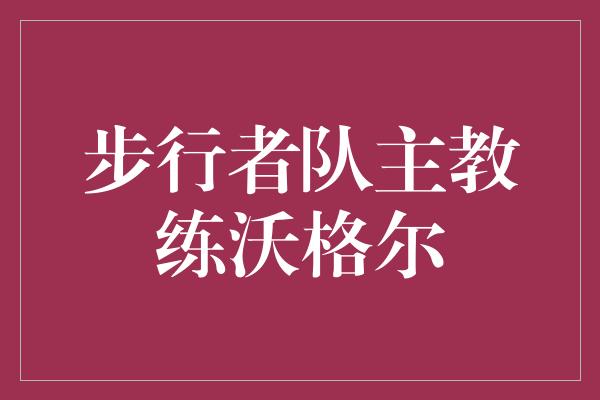 步行者队主教练沃格尔