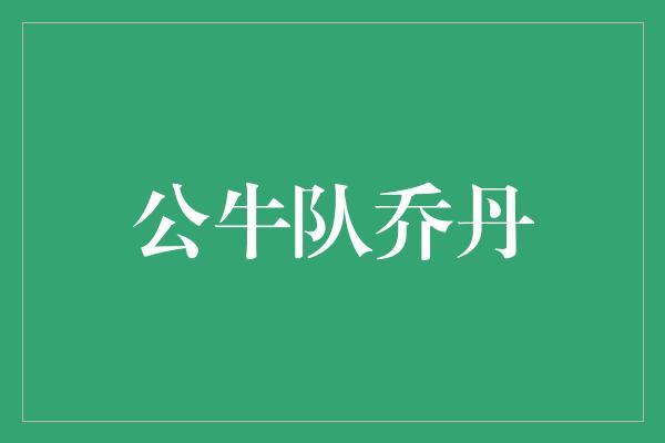 公牛队！传奇再续 乔丹与公牛队的不朽荣耀