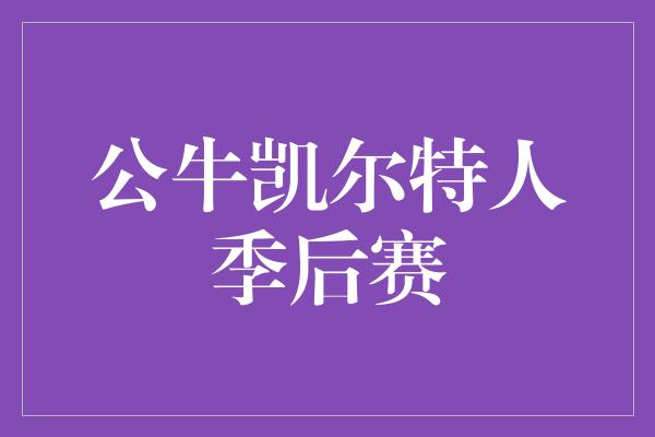 公牛队！公牛与凯尔特人的季后赛对决 激烈角逐下谁能笑到最后？