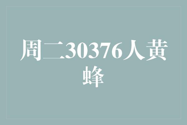 周二30376人黄蜂