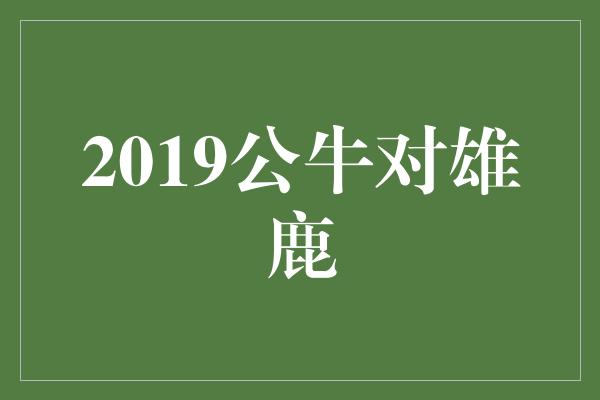 2019公牛对雄鹿