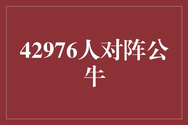 堪称！纵横篮球场，42976人迎战公牛！