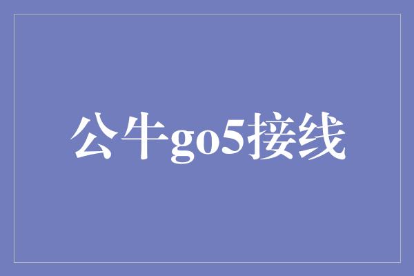 公牛go5接线