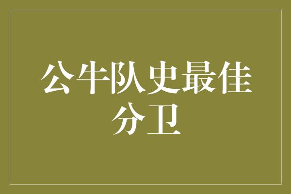 公牛队！重温公牛队史最佳分卫的辉煌时刻