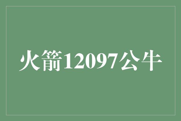 公牛队！火箭12097公牛 勇气与毅力的对决