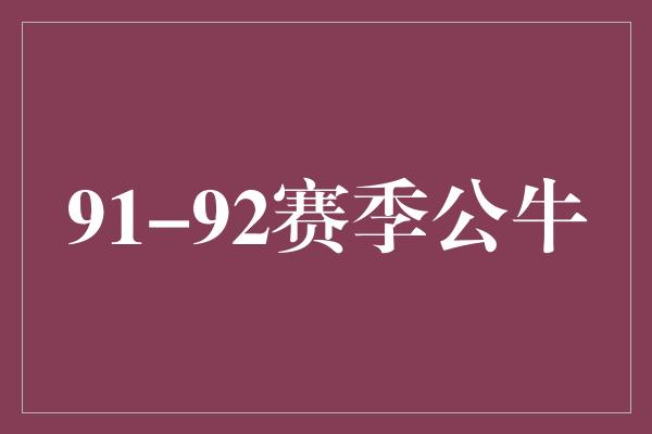 91-92赛季公牛