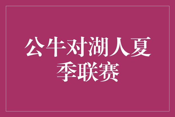 夏季！公牛与湖人夏季联赛 新秀盛宴，青春激荡