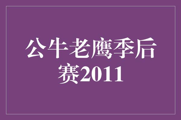 公牛老鹰季后赛2011