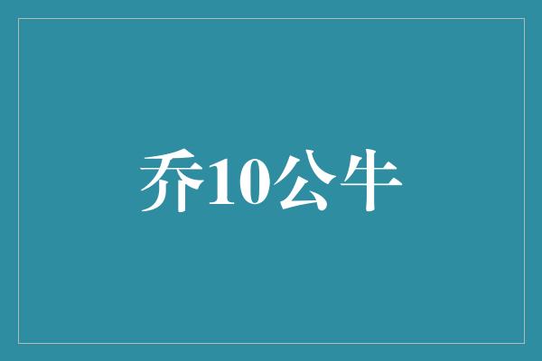 乔10公牛