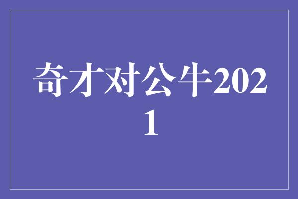 奇才对公牛2021