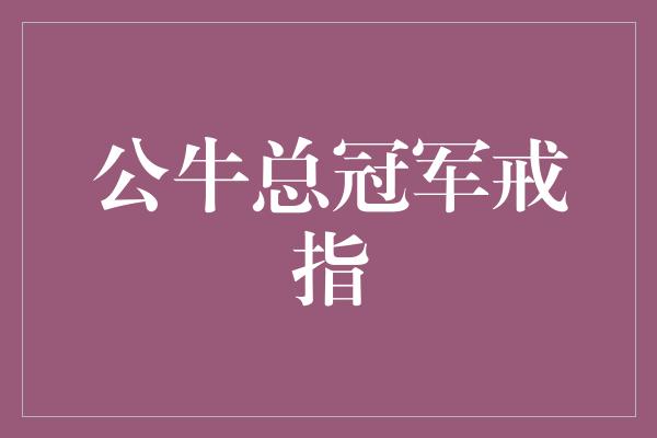 象征！荣耀永恒！公牛总冠军戒指闪耀夺目