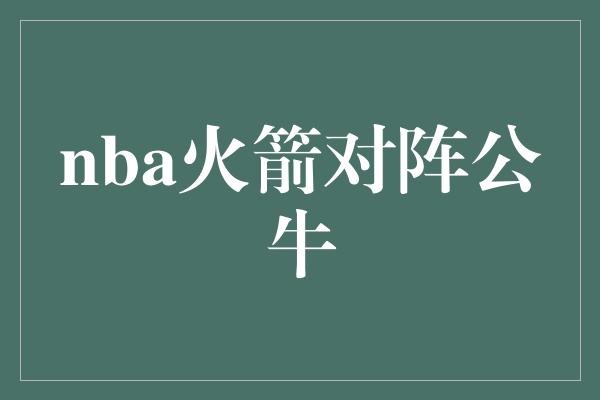 公牛队！火箭与公牛的精彩对决，让我们共同见证篮球的热血激情！