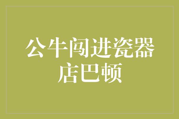 欣赏！公牛的勇气与温柔——巴顿的瓷器店冒险故事