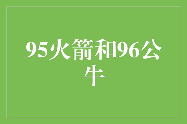 95火箭和96公牛