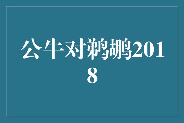 鹈鹕！公牛对鹈鹕2018 精彩对决展现青春活力