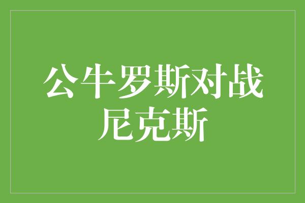 公牛队！激烈对决！公牛罗斯迎战尼克斯，篮坛巅峰对决！