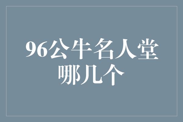 96公牛名人堂哪几个