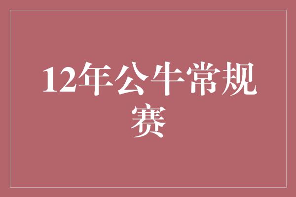 公牛队！重返巅峰！回顾12年公牛常规赛的辉煌征程