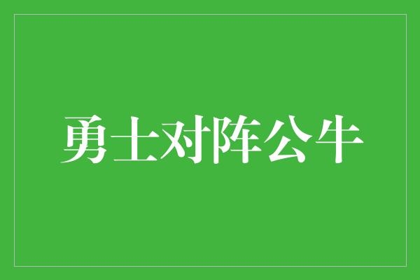 潜力！无畏之战，勇士对阵公牛