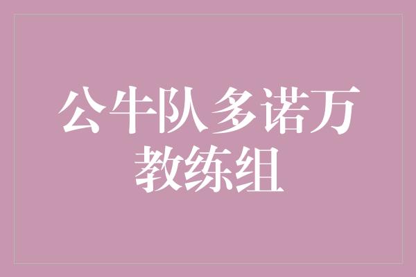 公牛队多诺万教练组