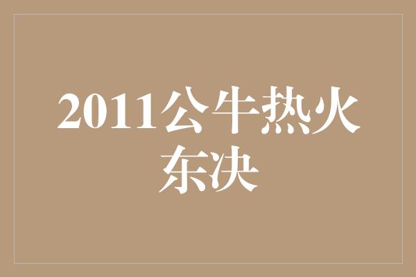 公牛队！回顾2011年公牛热火东决 百年难遇的强强对决